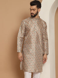 Anouk Men Motif Etnik Beige Bercetak Kurta