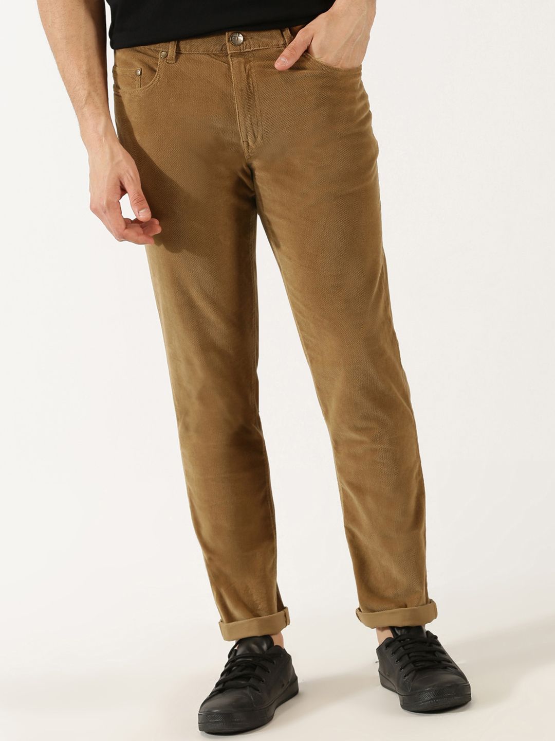 Thomas Scott Men Regular Fit Corduroy Chinos