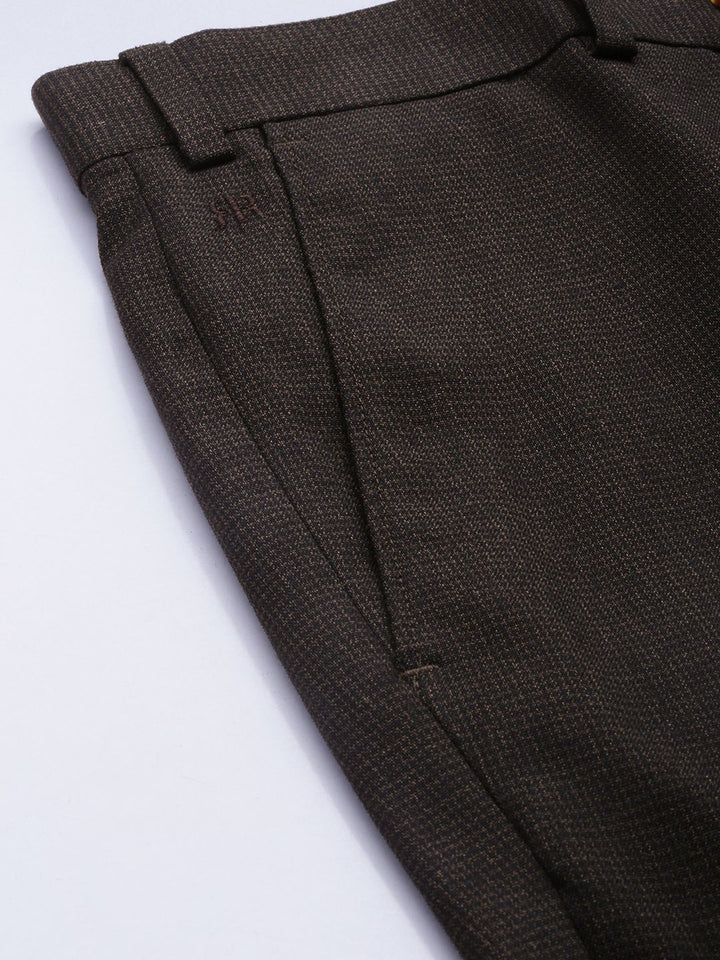 Raymond Men Checked Slim Fit Formal Trousers
