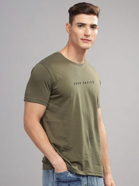 ADRO Men Typography Raw Edge T-shirt