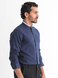 RARE RABBIT Men Tehran Mandarin Collar Slim Fit Opaque Shirt