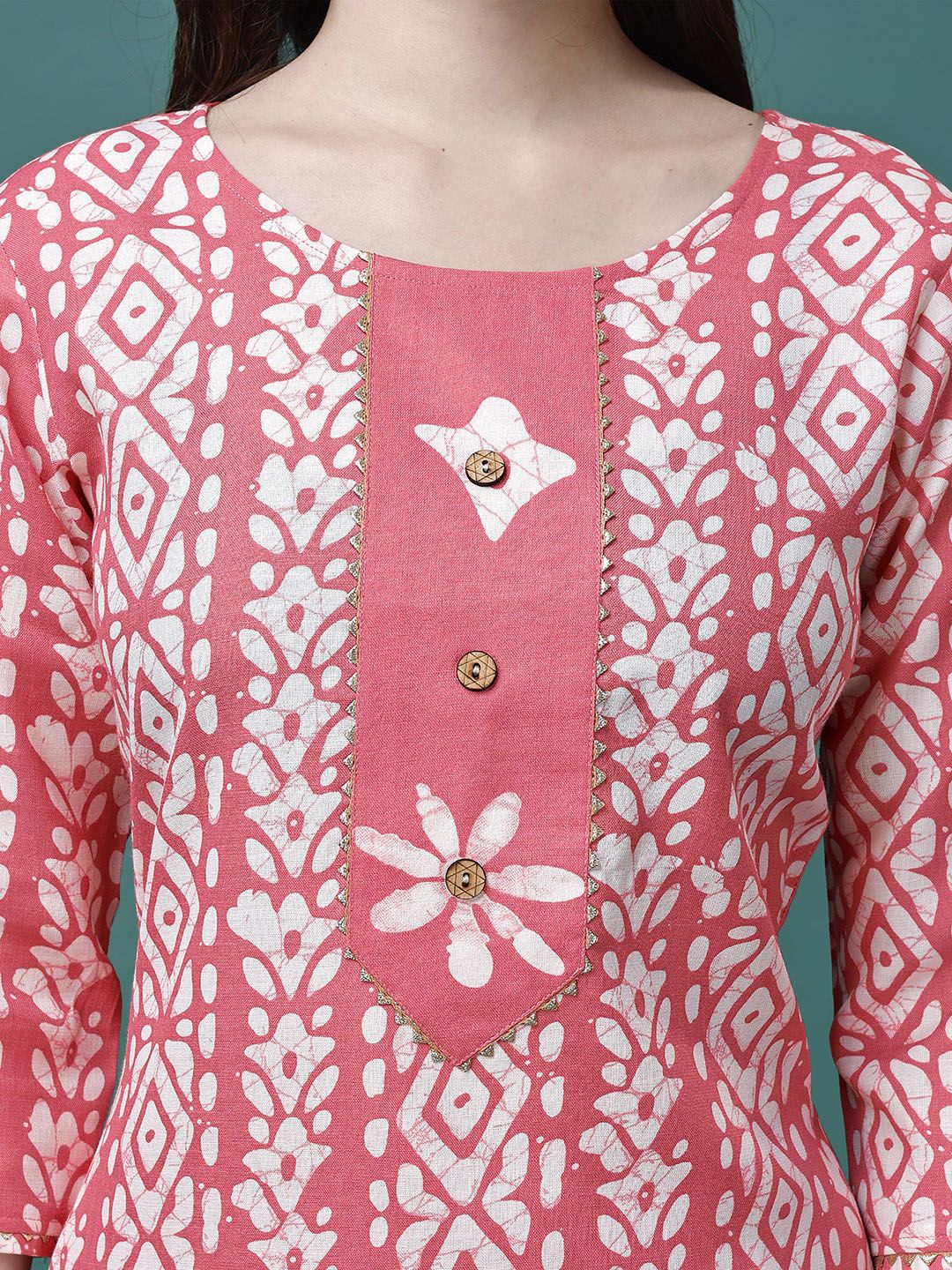 KALINI Bandhani Printed Gotta PattiKurta With Trousers & Dupatta