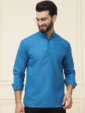 SOJANYA Lengan Roll-Up Kolar Band Kurta Lurus