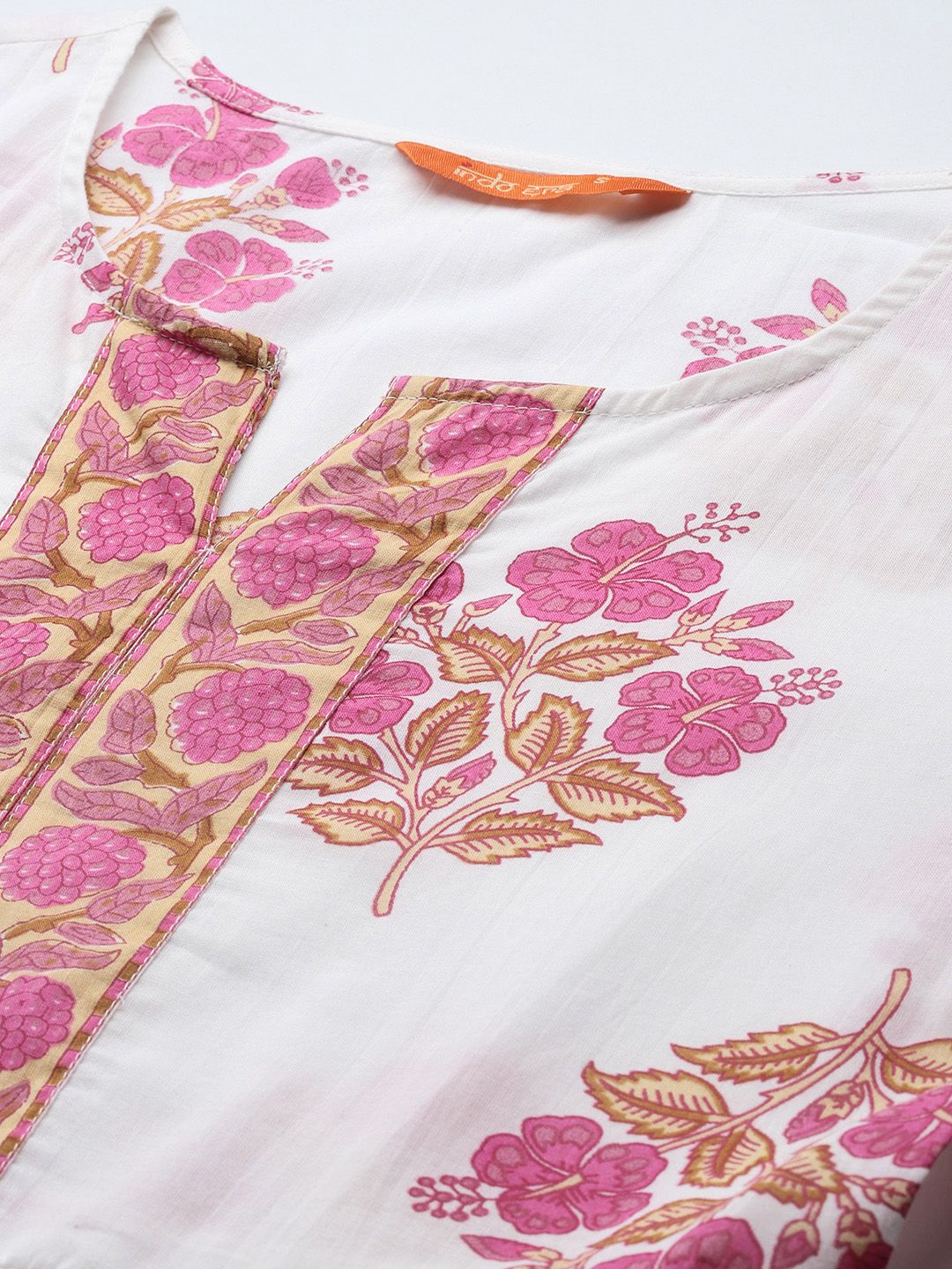 Indo Era Floral Printed Pure Cotton Kurta with Trousers