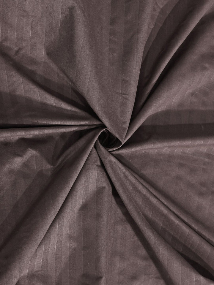 Myntra Elegant Homes Brown Striped Cotton 300 TC Fitted Super King Fine Bedsheet with 2 Pillow Covers-106 x 106 inches