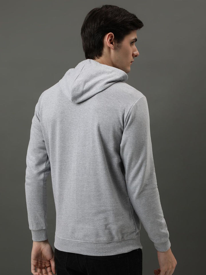 ADRO Men Printed Hooded Sweatshirt