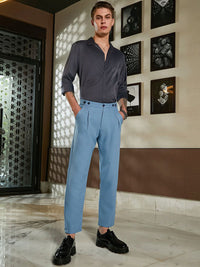 Campus Sutra Men Comfort Pleated Trousers