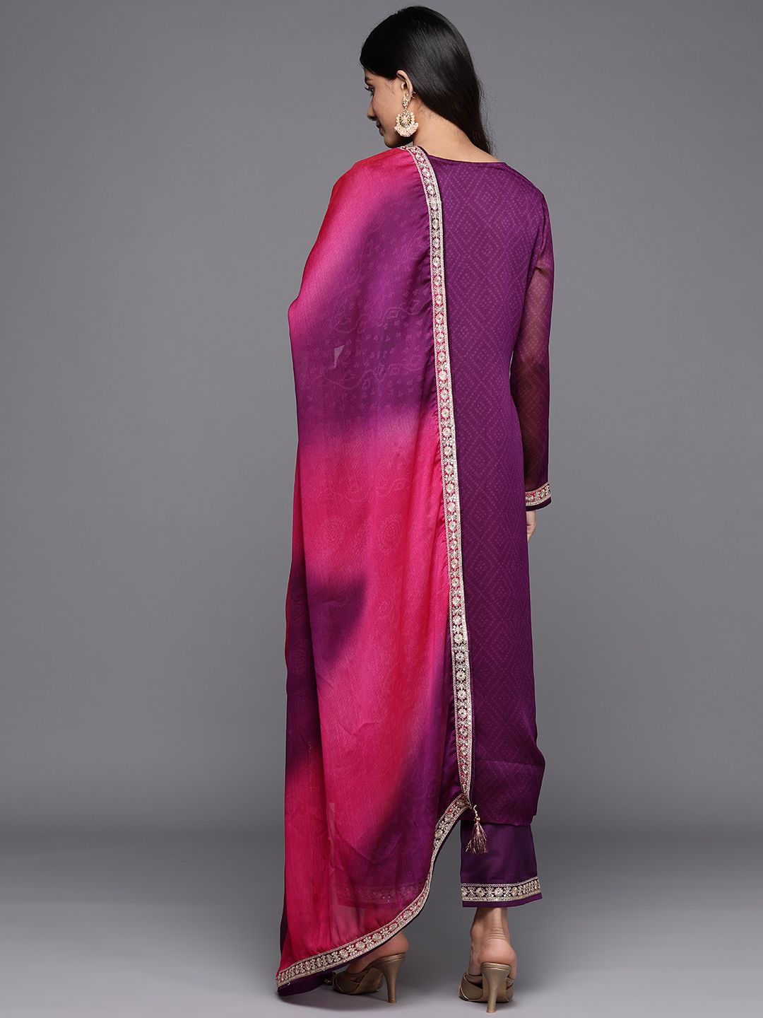 Libas Floral Printed Kurta with Trousers & With Dupatta