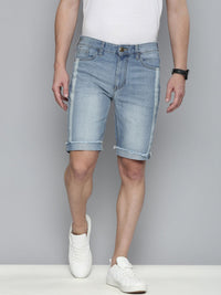The Indian Garage Co Men Blue Slim Fit Denim Shorts