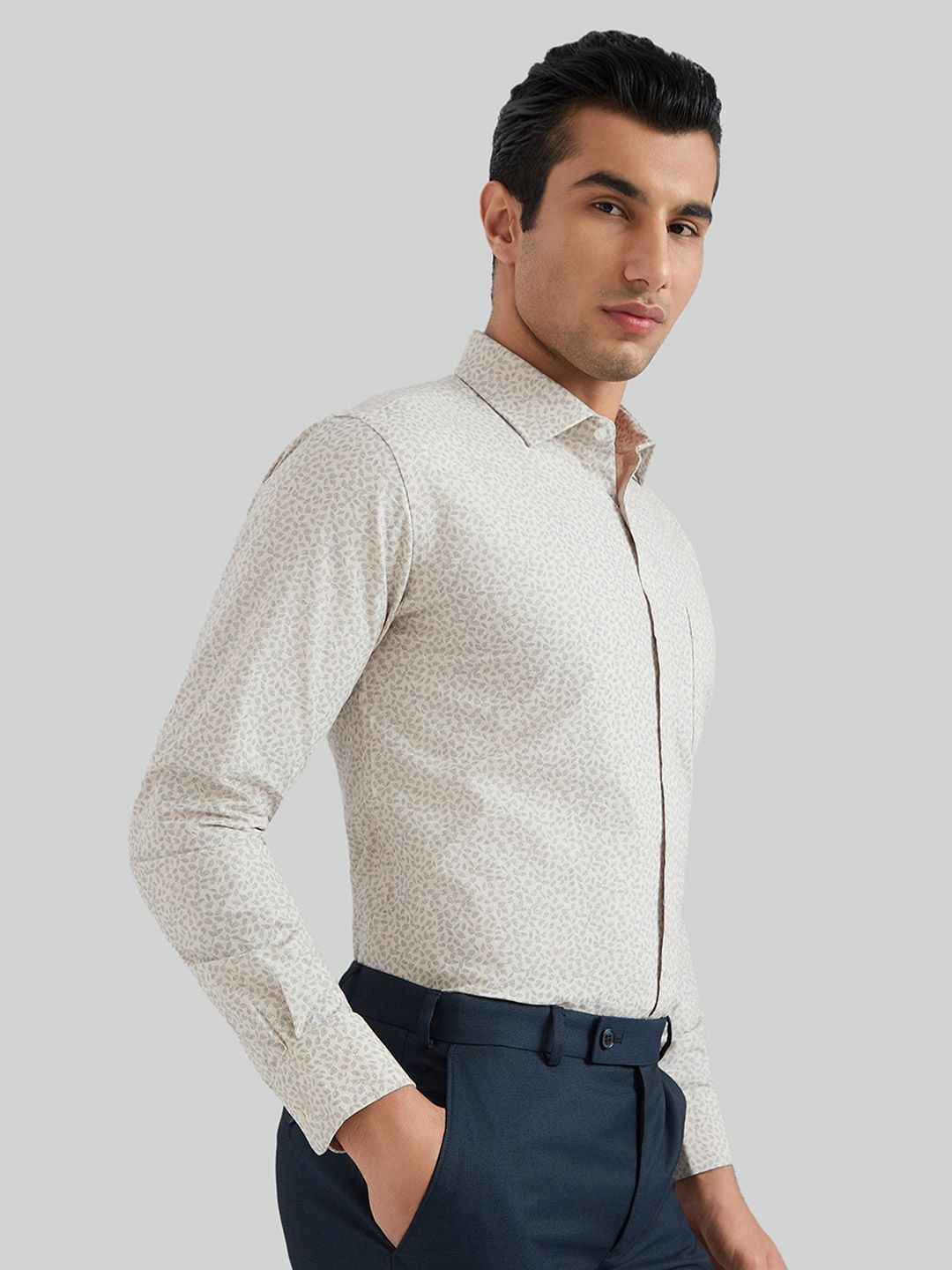 Park Avenue Men Slim Fit Printed Pure Cotton Formal Shirt