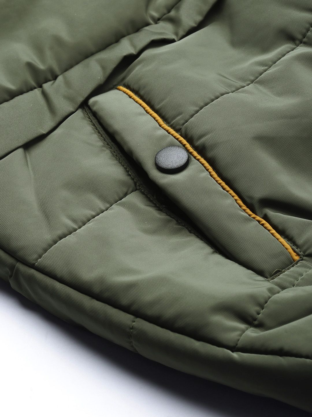 The Indian Garage Co Men Slim Fit Zip-Front Hooded Puffer Jacket