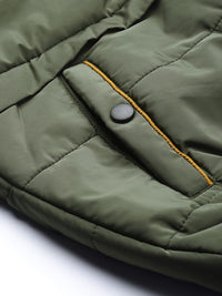 The Indian Garage Co Men Slim Fit Zip-Front Hooded Puffer Jacket