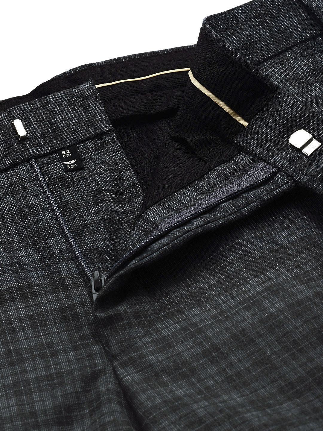 Park Avenue Men Checked Smart Fit Mid-Rise Formal Trousers