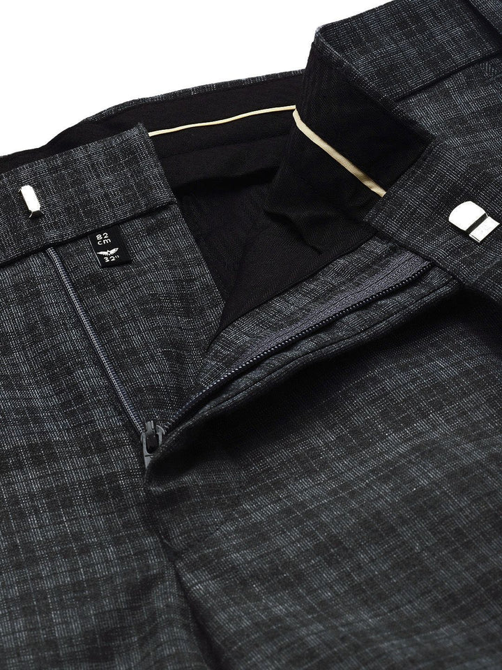 Park Avenue Men Checked Smart Fit Mid-Rise Formal Trousers