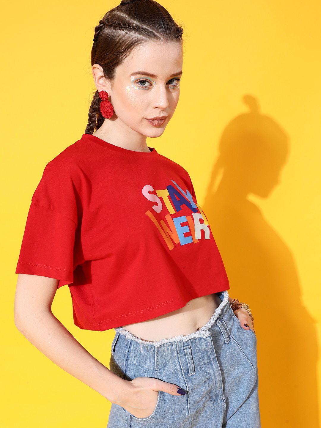 STREET 9 Women Red Comic T-shirt