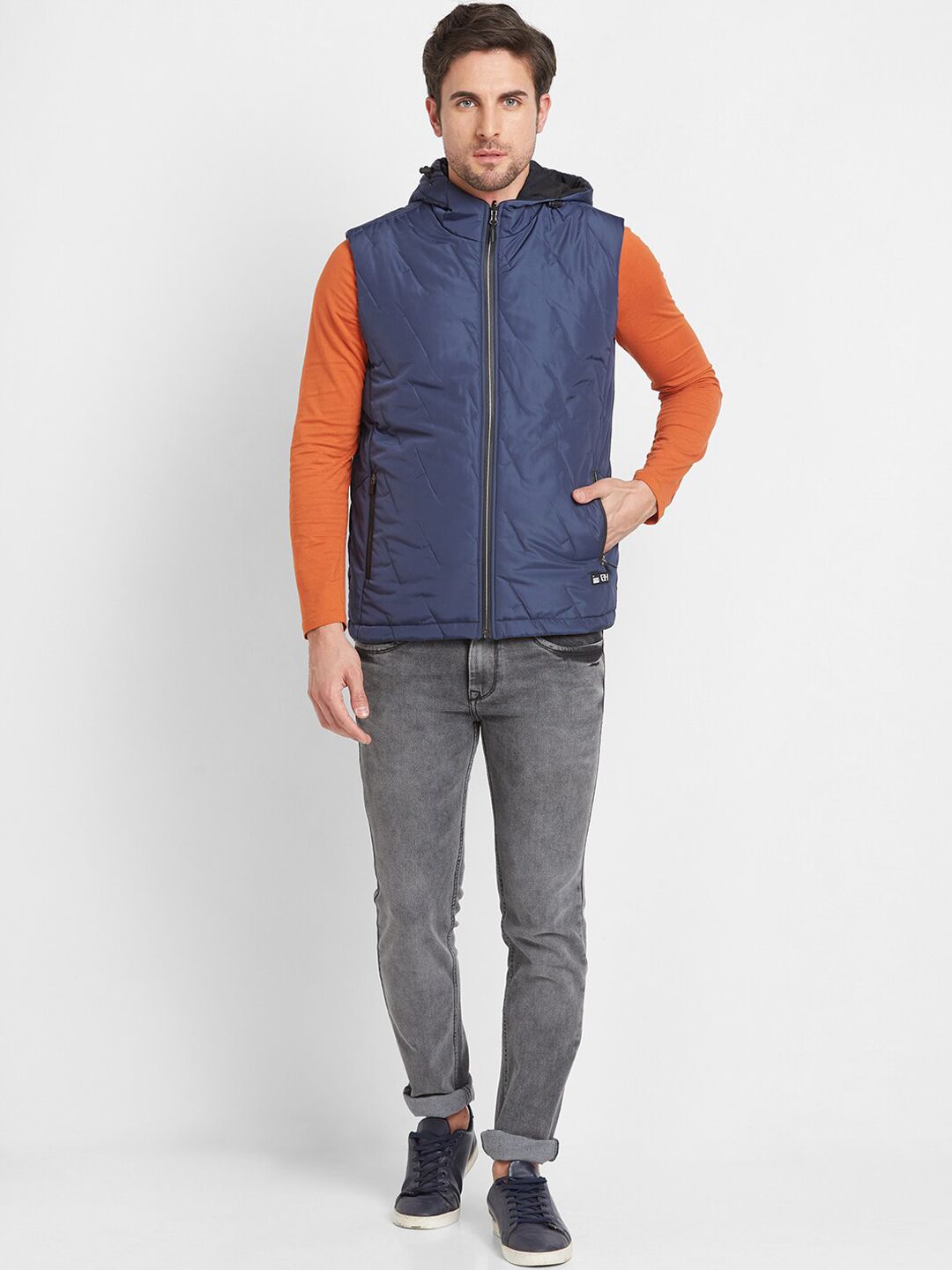 Being Human Hooded Sleeveless Quilted Jacket