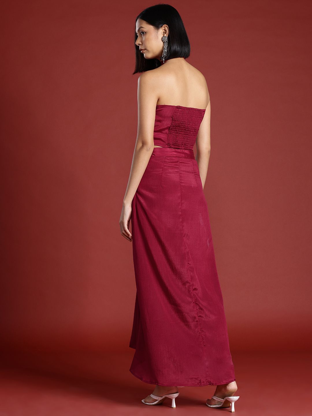all about you Halter Neck Top With A-Line Pleated Skirt