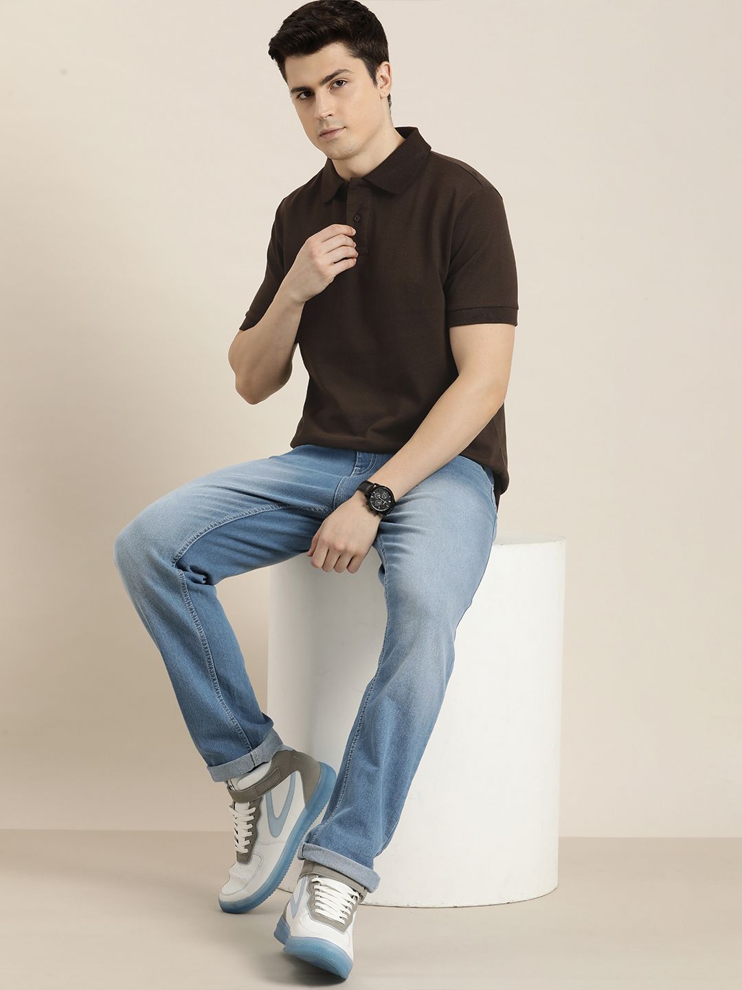 DILLINGER Men Polo Collar Pure Cotton T-shirt