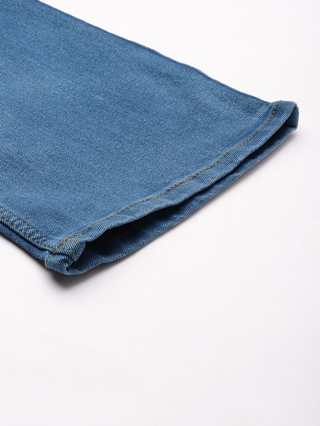 The Indian Garage Co Men Blue Bootcut Light Fade Stretchable Jeans