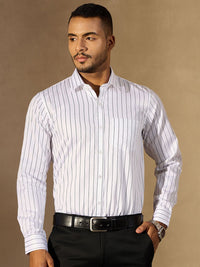 DENNISON Men Vertical Stripes Spread Collar Smart Formal Shirt