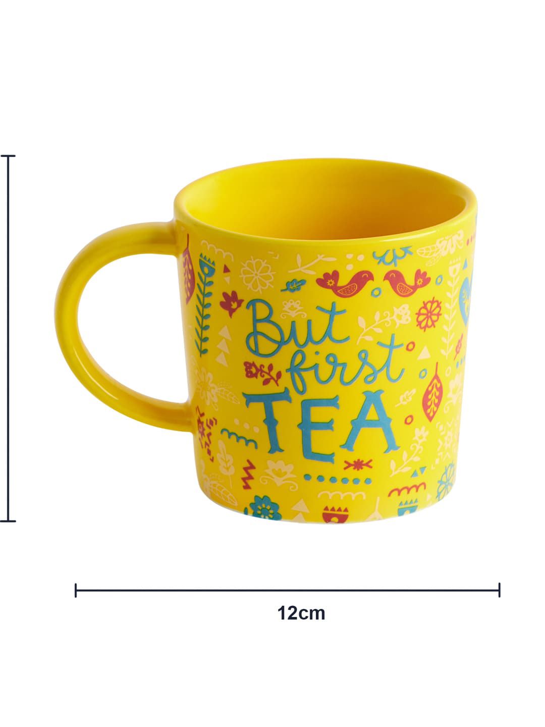 Chumbak Yellow Printed Ceramic Mug