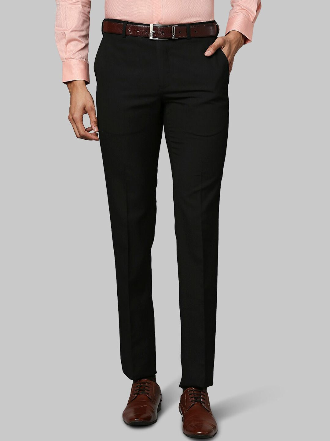 Raymond Men Black Slim Fit Trousers