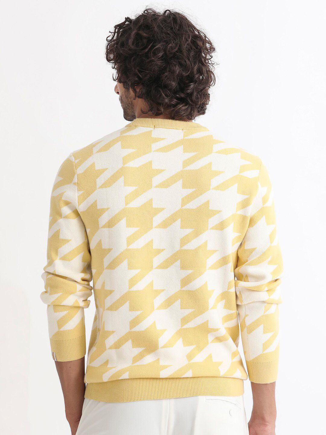 RARE RABBIT Men Honder Crew Neck Abstract Printed Sweater