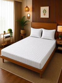 Moda Rapido X KLOTTHE Cadar Putih Bunga 400 TC dengan 2 Sarung Bantal