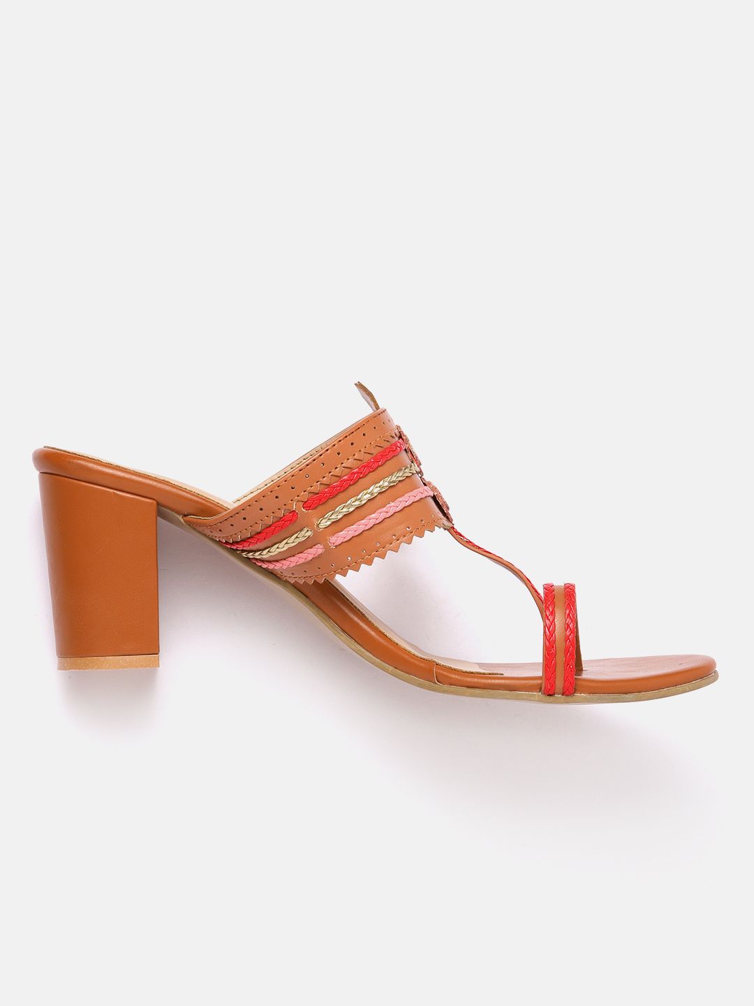 Anouk Woven Striped Ethnic Block Heels