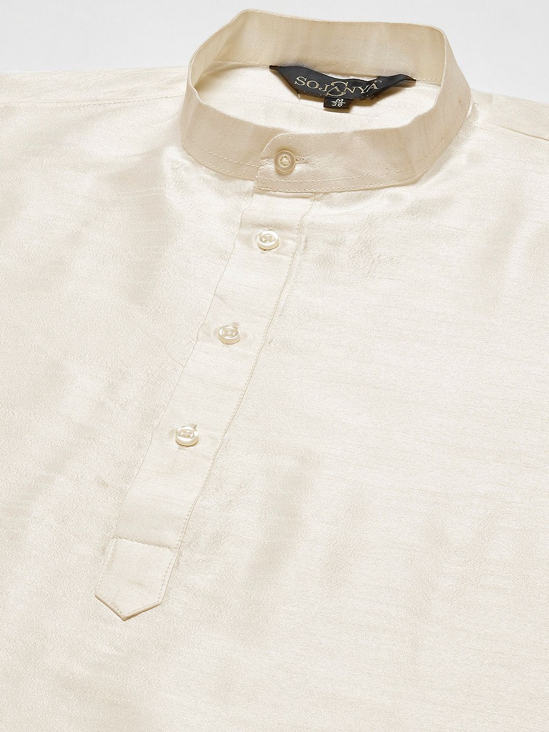 SOJANYA Kurta Rekaan Tenunan Lelaki dengan Churidar dengan Jaket Nehru
