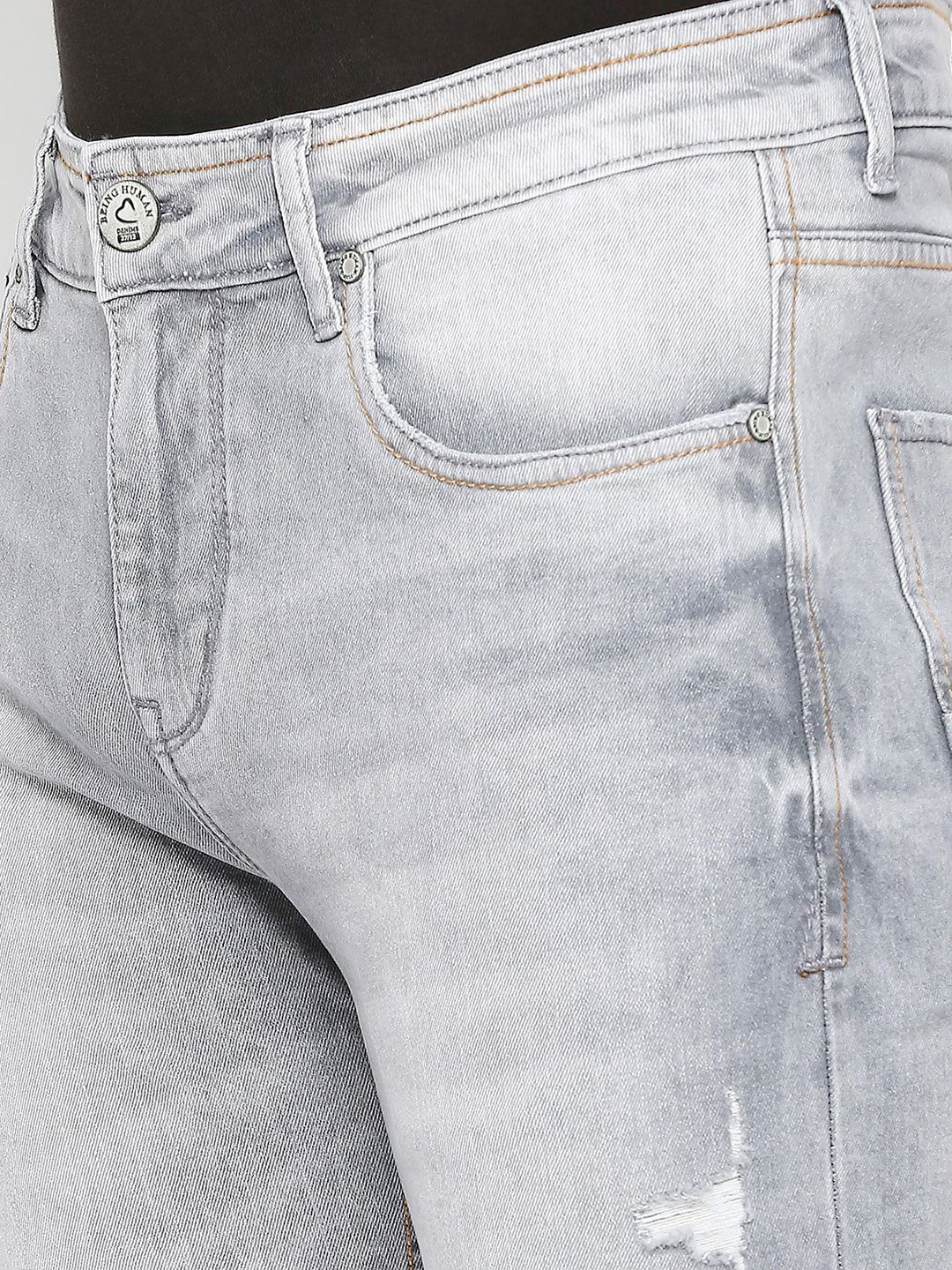 Being Human Men Clean Look Mid Rise Heavy Fade Jeans