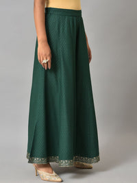 W Women Green Polka Dots Printed Wide Leg Palazzos