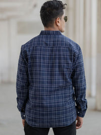Powerlook Men Button-Down Collar Tartan Checked Cotton Casual Shirt