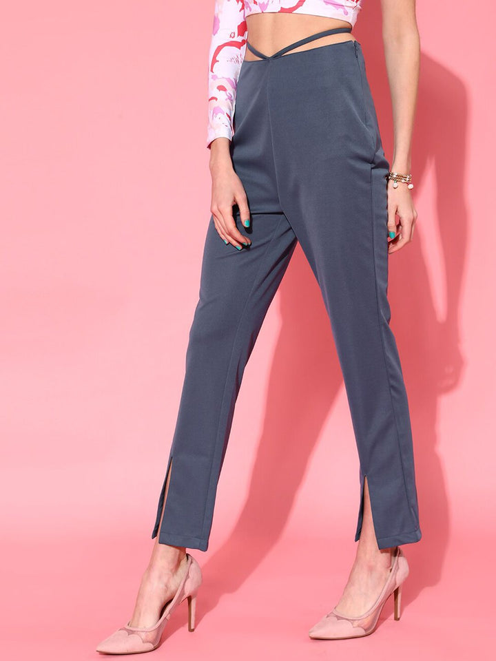 STREET 9 Women Blue Loose Fit High-Rise Trousers