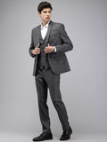Park Avenue Checked Single Breasted Slim Fit 3-Peice Formal Suit