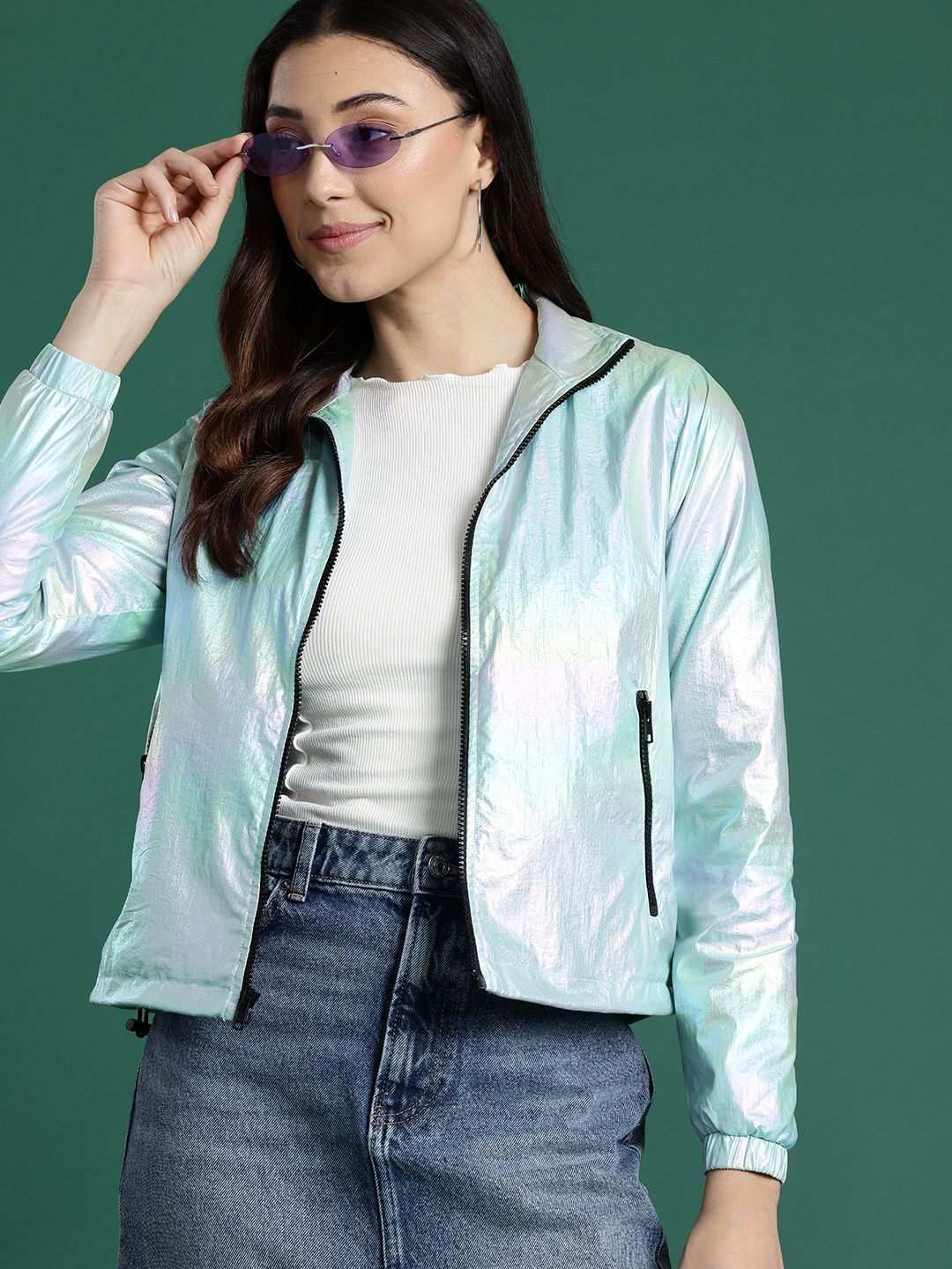DressBerry Dual-Toned Shimmer Tailored Jacket