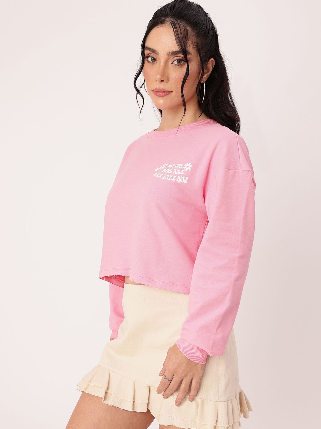 DressBerry Printed Cotton Terry Relaxed Fit Sweatshirts