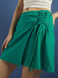 DressBerry Minimalist Muse Lace-Up Mini Wrap Skirt