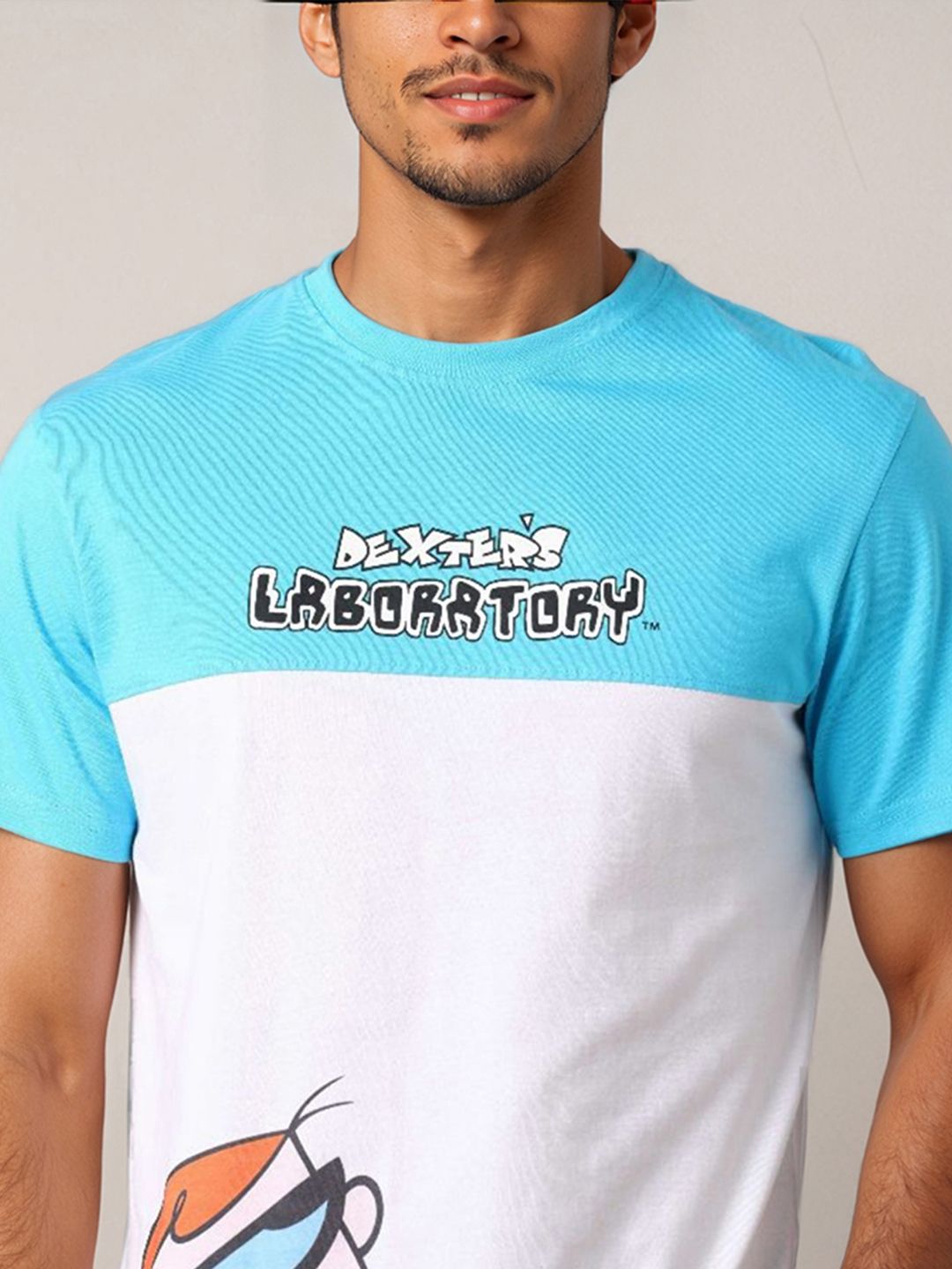 The Indian Garage Co Men Dexter Colourblocked Round Neck Cotton Slim Fit T-shirt