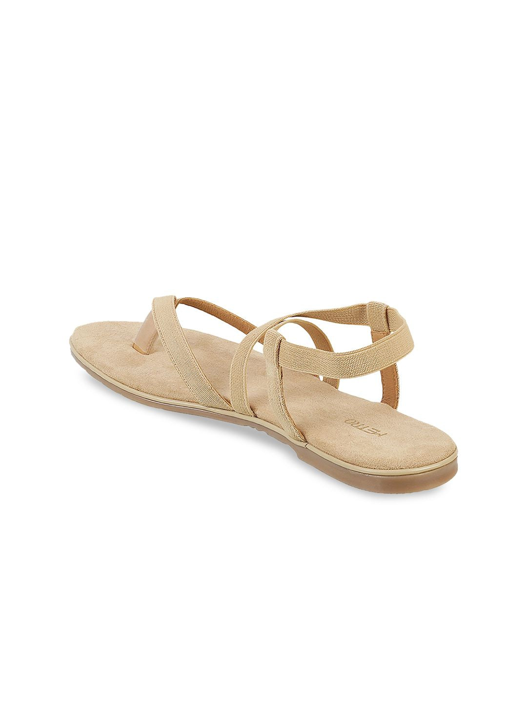 Metro Women Beige Solid Open Toe Flats