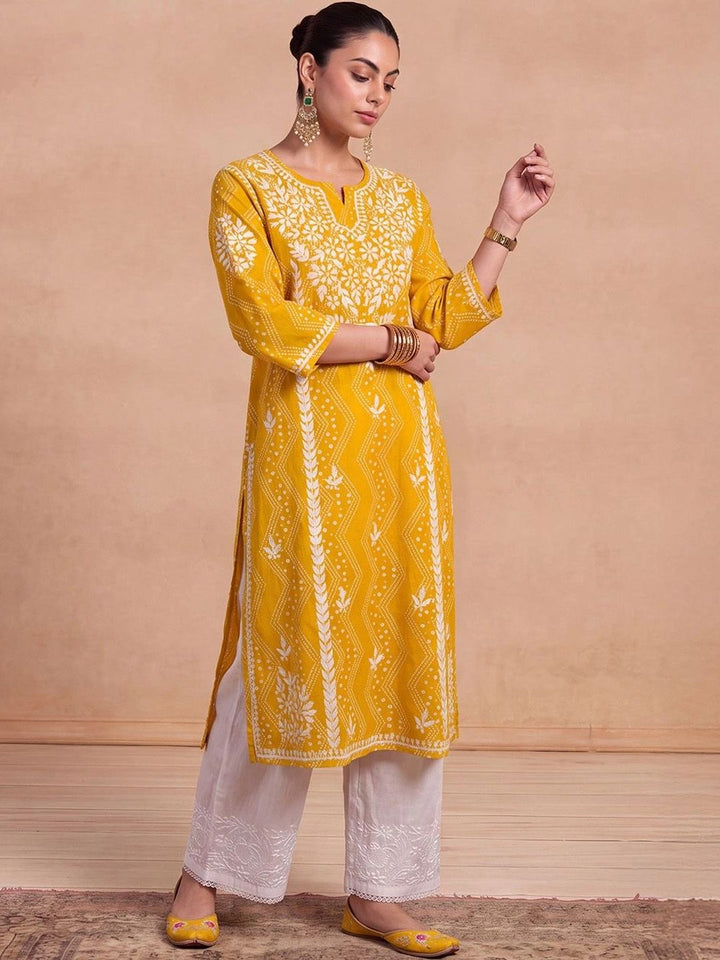 Rumah Wanita Chikankari Sulam Kurta Chikankari