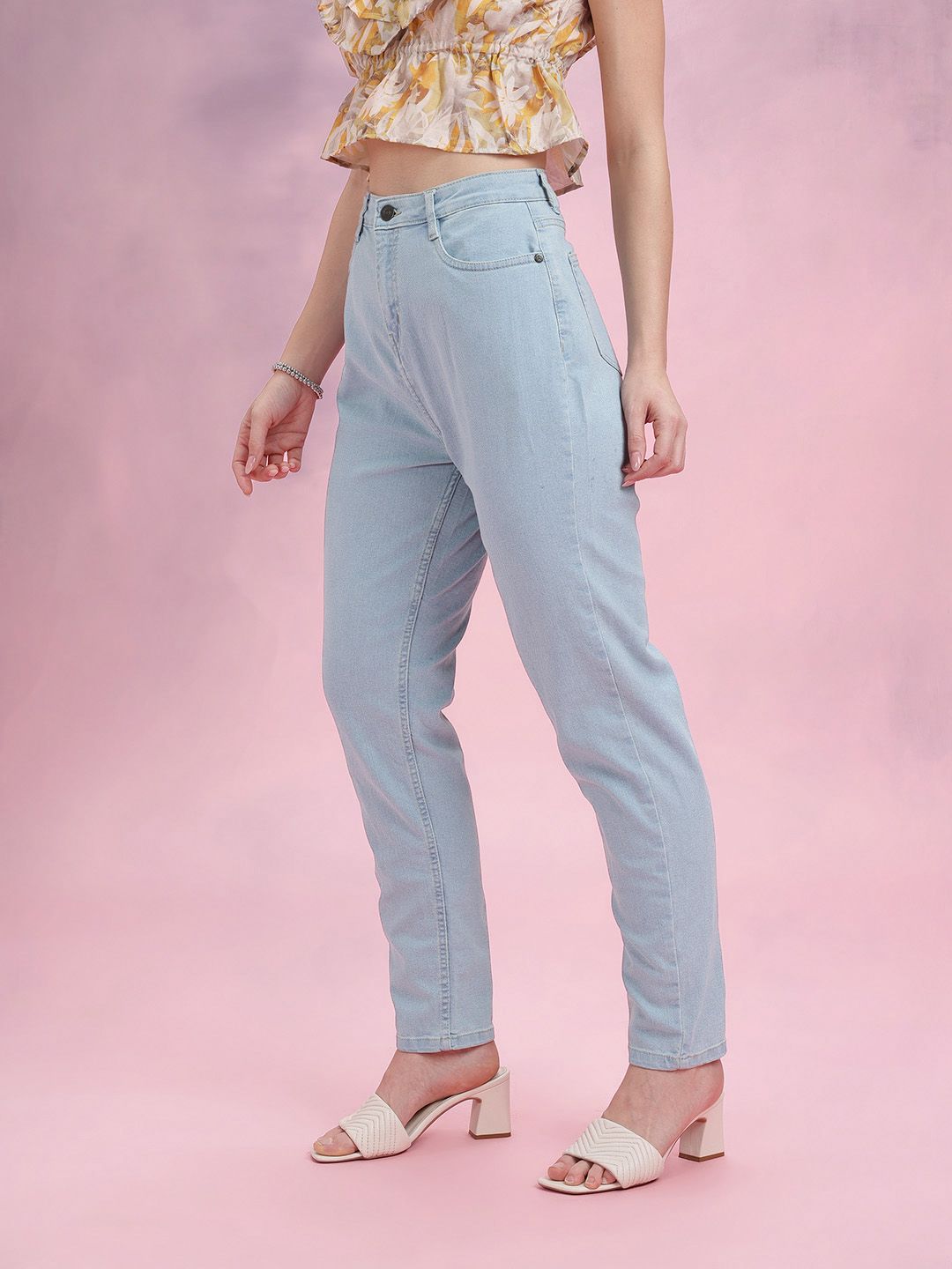DressBerry Women Mid-Rise Stretchable Mom Fit Jeans