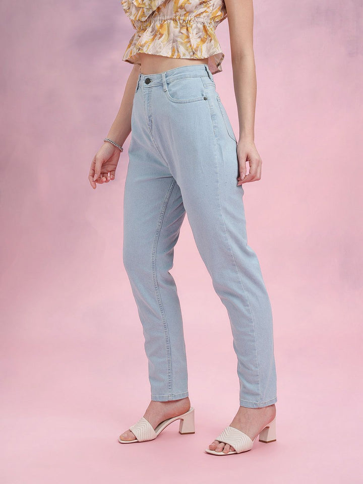 DressBerry Women Mid-Rise Stretchable Mom Fit Jeans