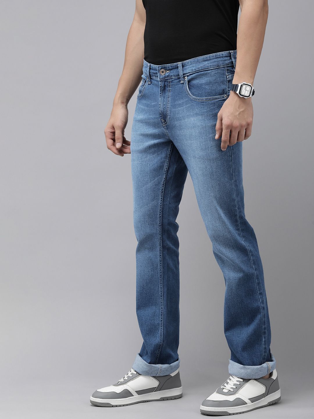 SPYKAR Men Rafter Bootcut Light Fade Stretchable Jeans