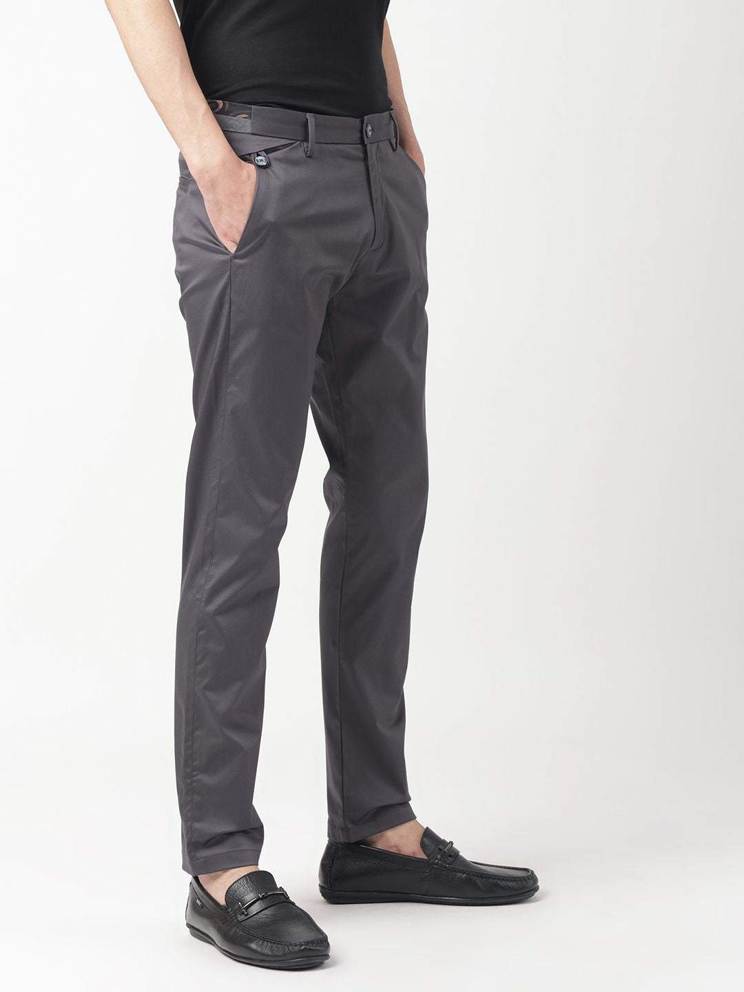 RARE RABBIT Men Daron Mid-Rise Slim Fit Trouser
