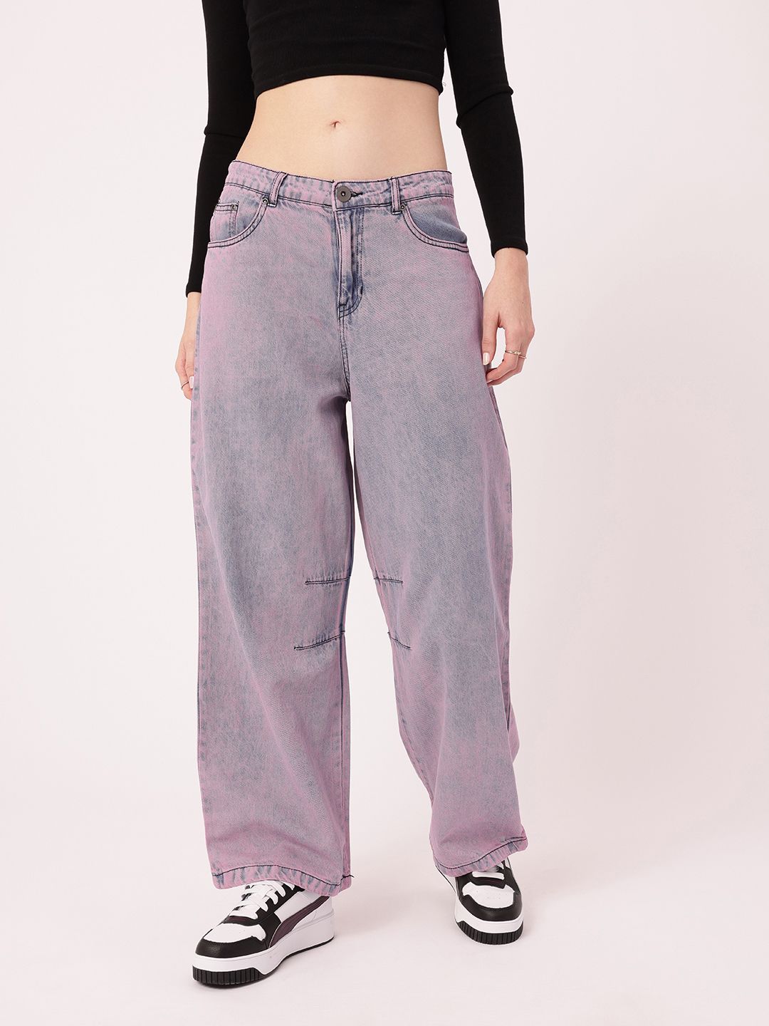 DressBerry Women Urban Chic Baggy Fit Faded Jeans
