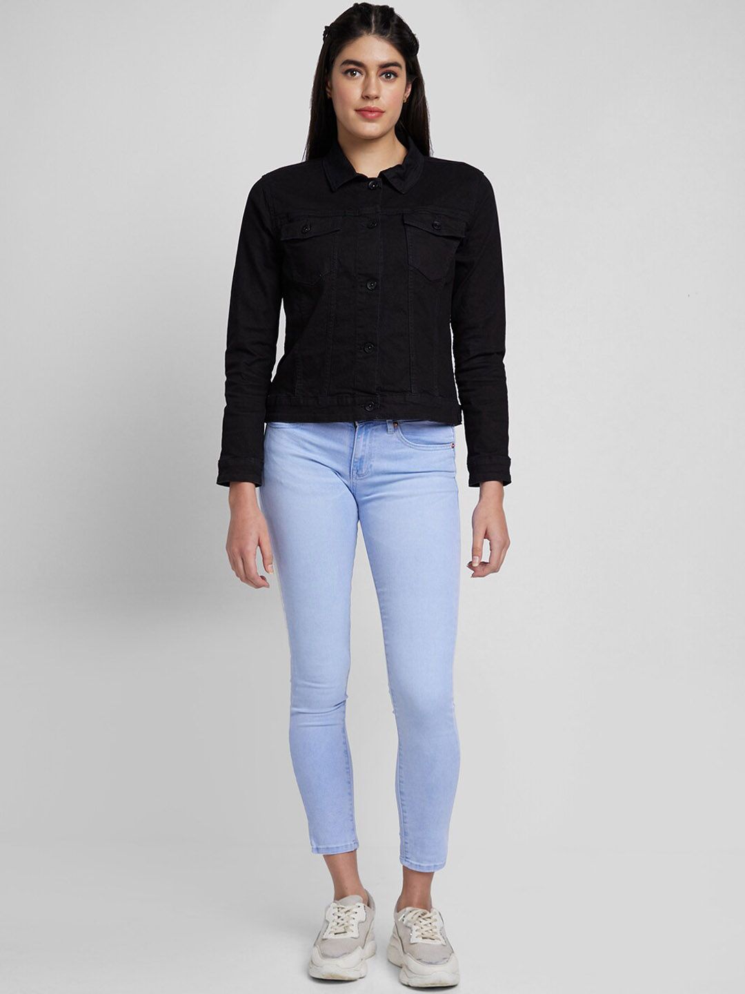 SPYKAR Women Washed Crop Denim Jacket