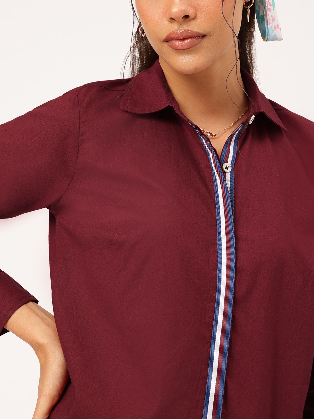DressBerry Formal Fusion Contrast Placket Shirt