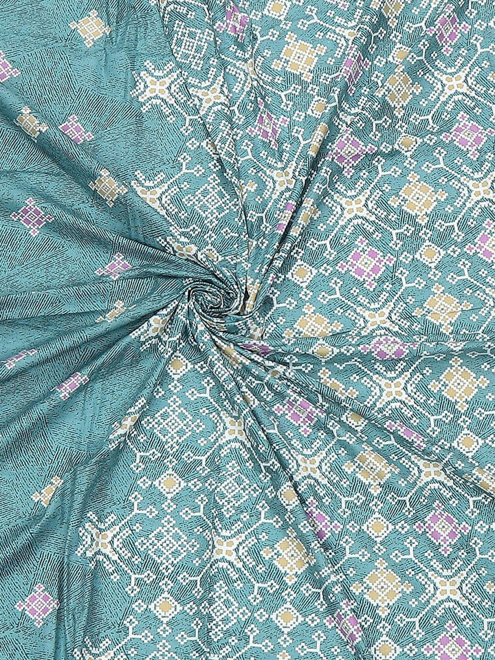 Monte Carlo Sea Green & Pink Printed 144 TC Single Bedsheet Set 2.29 m x 1.52 m