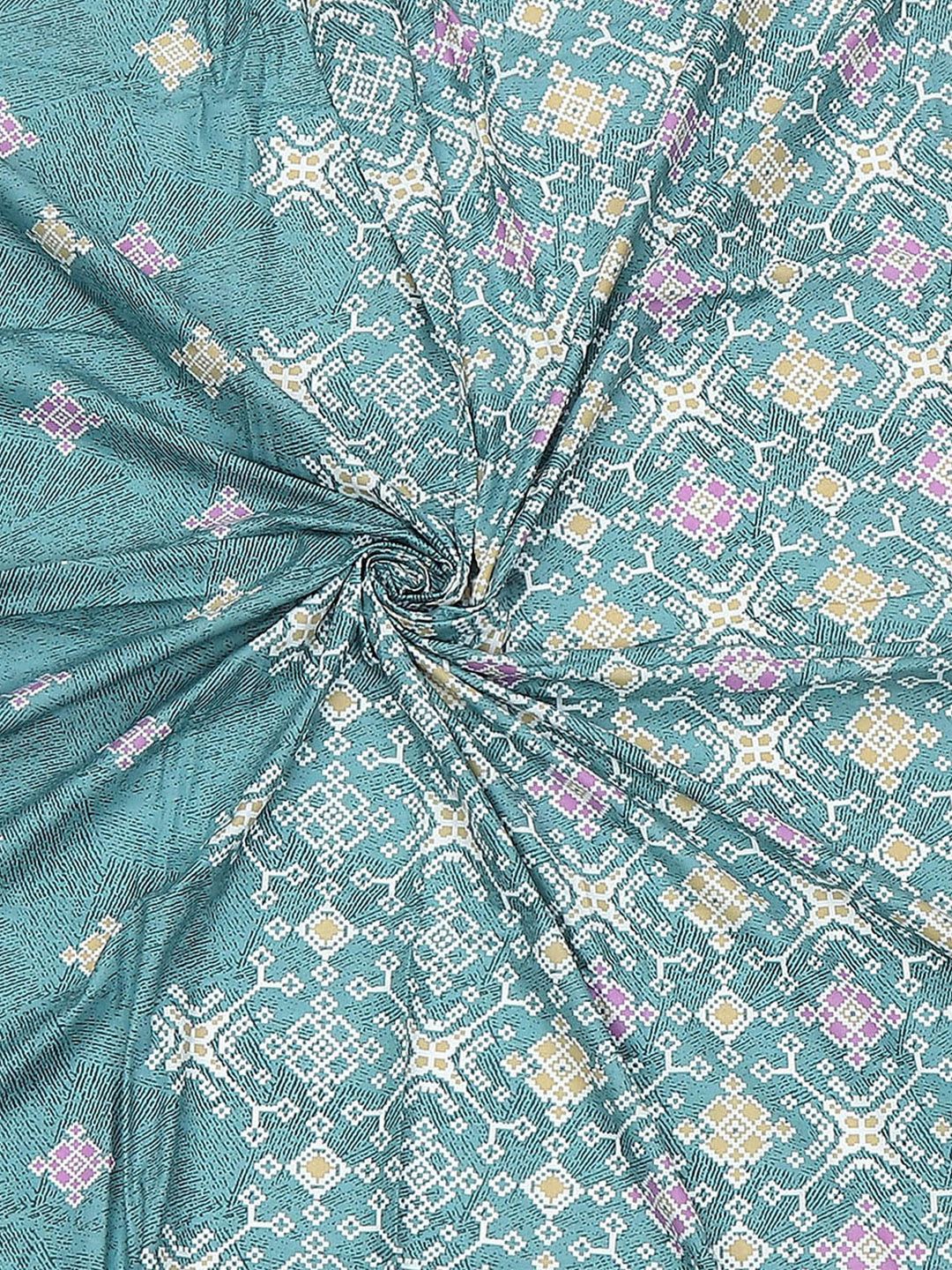 Monte Carlo Sea Green & Pink Printed 144 TC Single Bedsheet Set 2.29 m x 1.52 m
